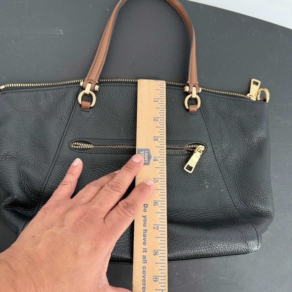 Coach Prairie Satchel Black Pebbled Leather Handbag Gold Hardware F58857 - Picture 8 of 10